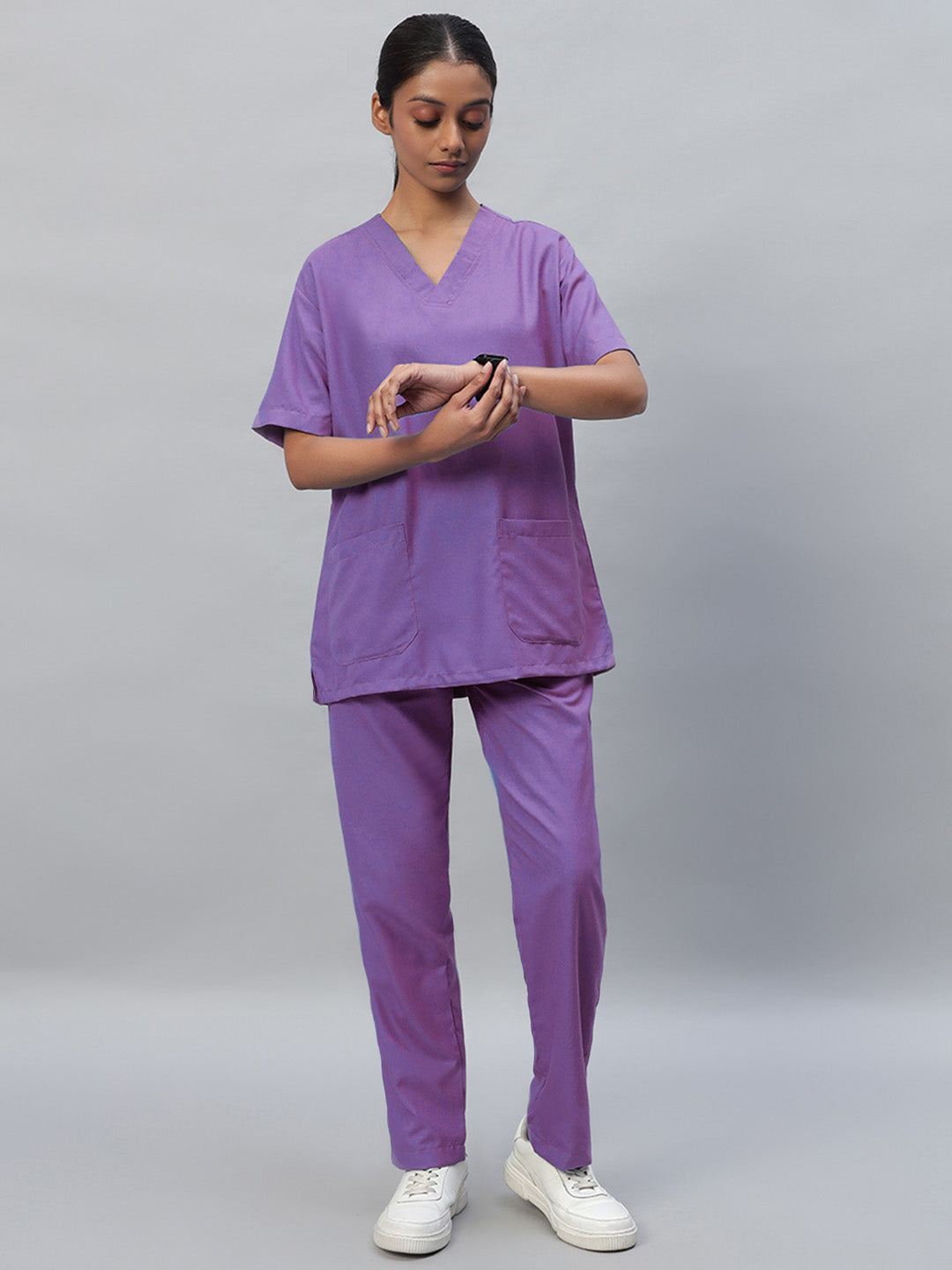 Violet All-Day Half Sleeve Medical Scrubs - Female