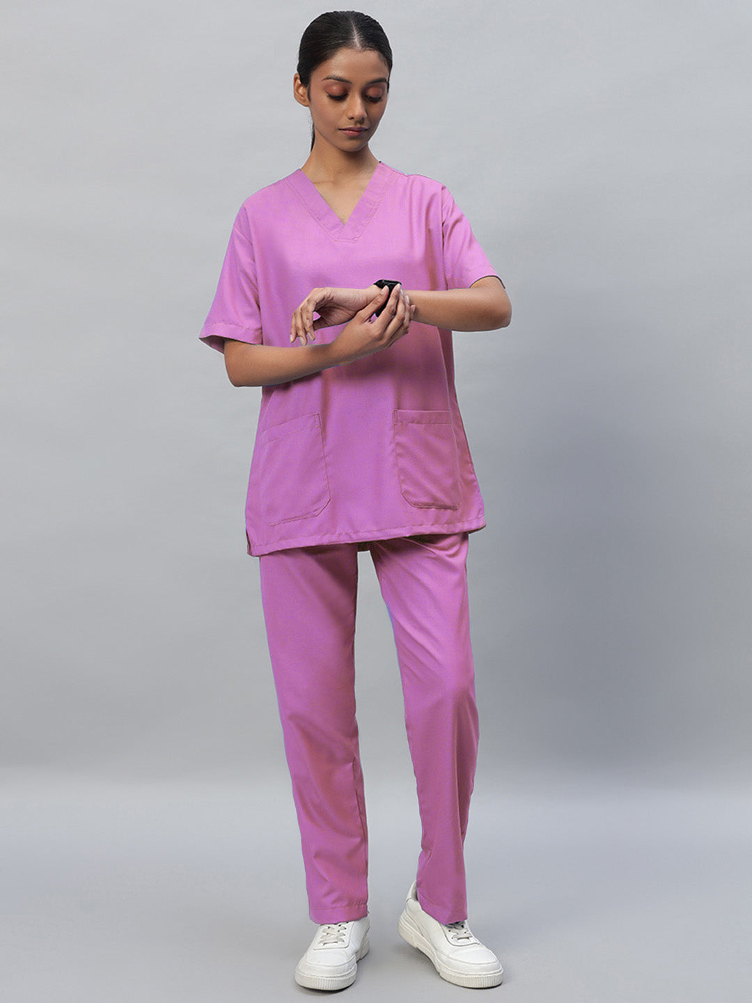 Pink All-Day Half Sleeve Medical Scrubs - Female