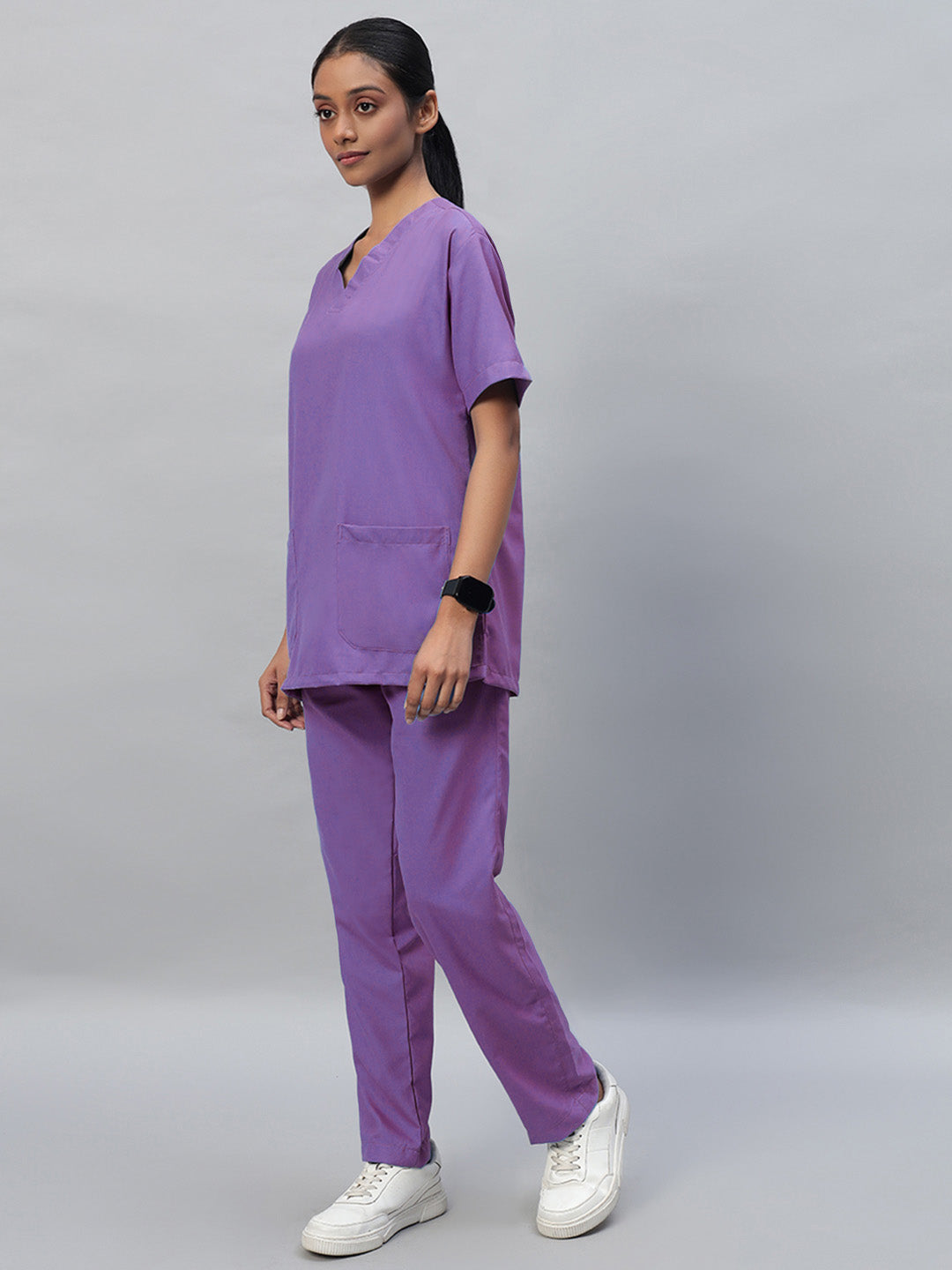 Violet All-Day Half Sleeve Medical Scrubs - Female