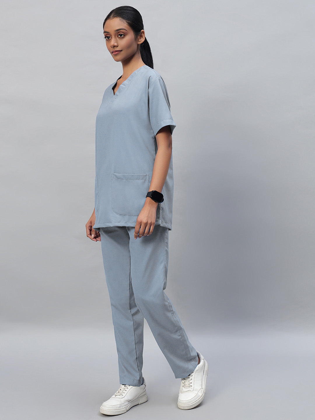 Light Grey All-Day Half Sleeve Medical Scrubs - Female