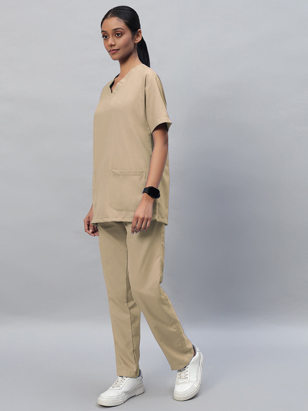 Natural Matte All-Day Half Sleeve Medical Scrubs - Female