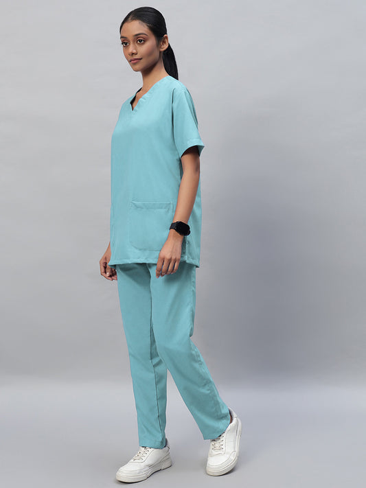 Sea Green All-Day Half Sleeve Medical Scrubs - Female