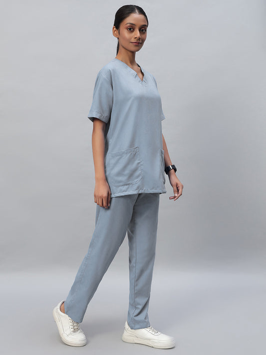 Light Grey All-Day Half Sleeve Medical Scrubs - Female