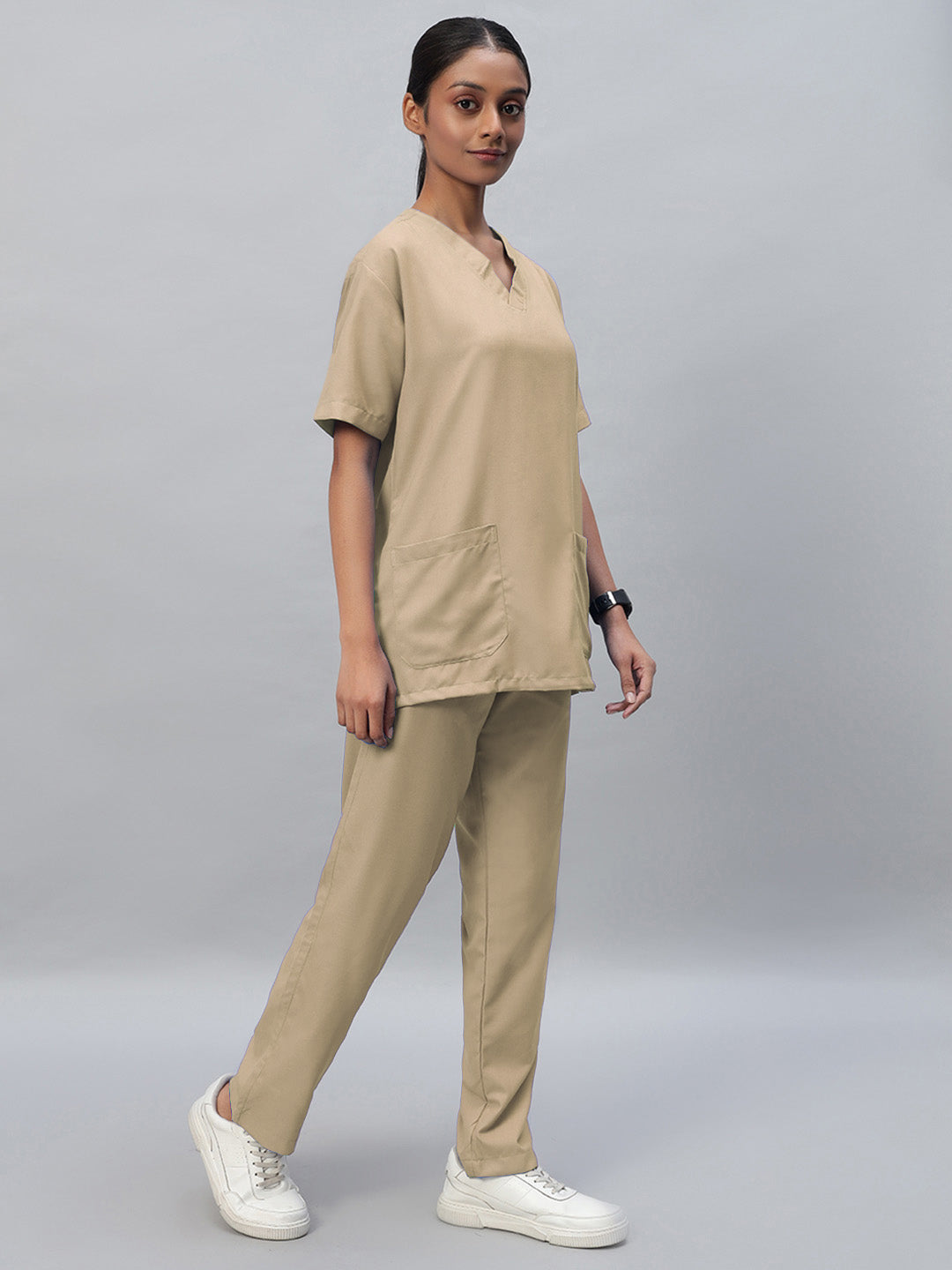 Natural Matte All-Day Half Sleeve Medical Scrubs - Female