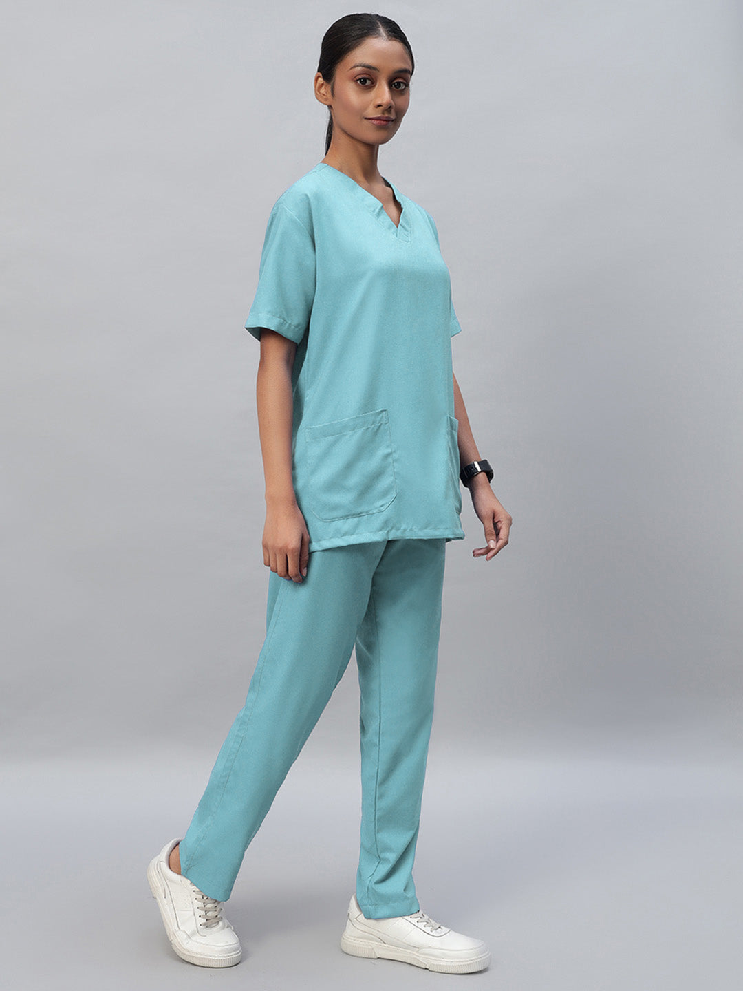 Sea Green All-Day Half Sleeve Medical Scrubs - Female