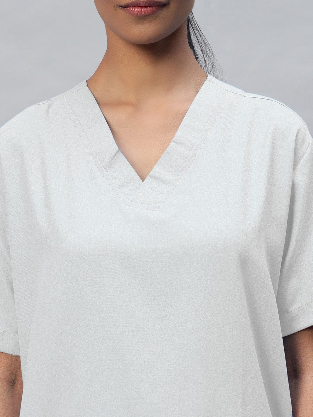 White All-Day Half Sleeve Medical Scrubs - Female