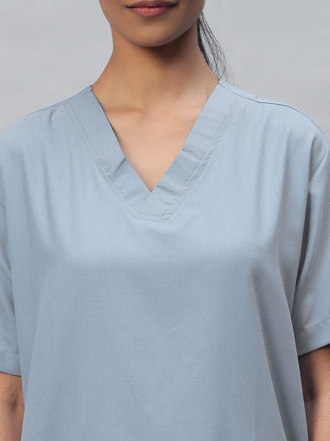 Light Grey All-Day Half Sleeve Medical Scrubs - Female