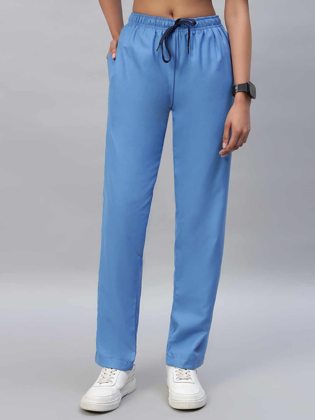 Sky Blue All Star 7 Pockets Half Sleeve Medical Scrubs – Female