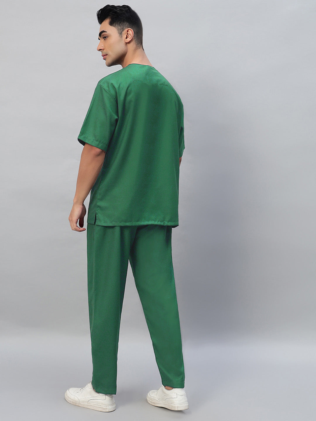 Spinach Green All-Day Half Sleeve Medical Scrubs - Male