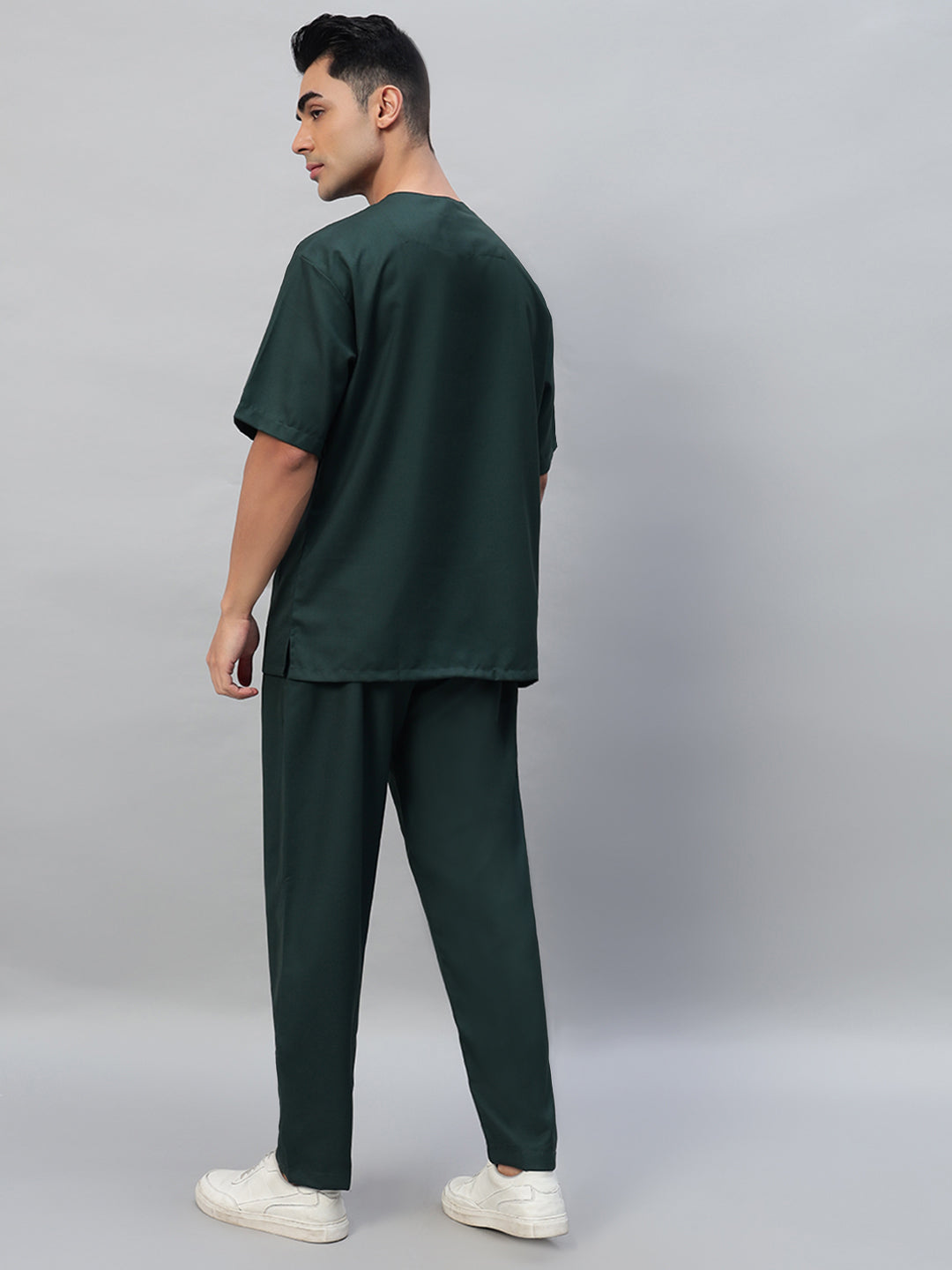 Dark Green All-Day Half Sleeve Medical Scrubs - Male