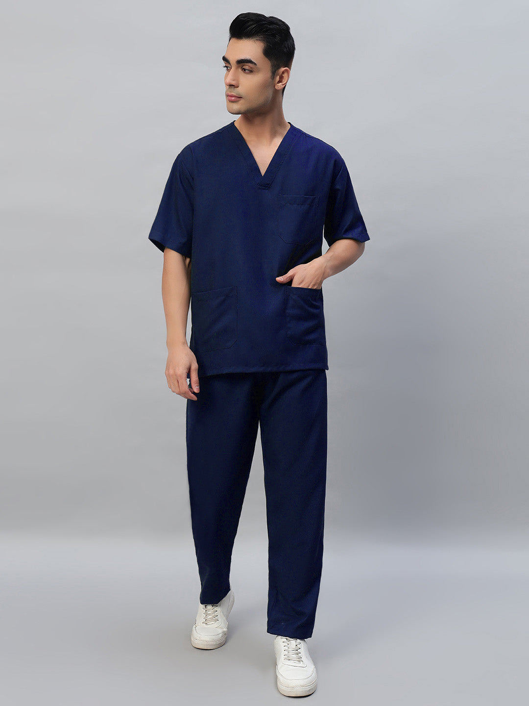 All Star 7 Pockets Half Sleeve Medical Scrubs – Male Navy Blue DONOT ORDER