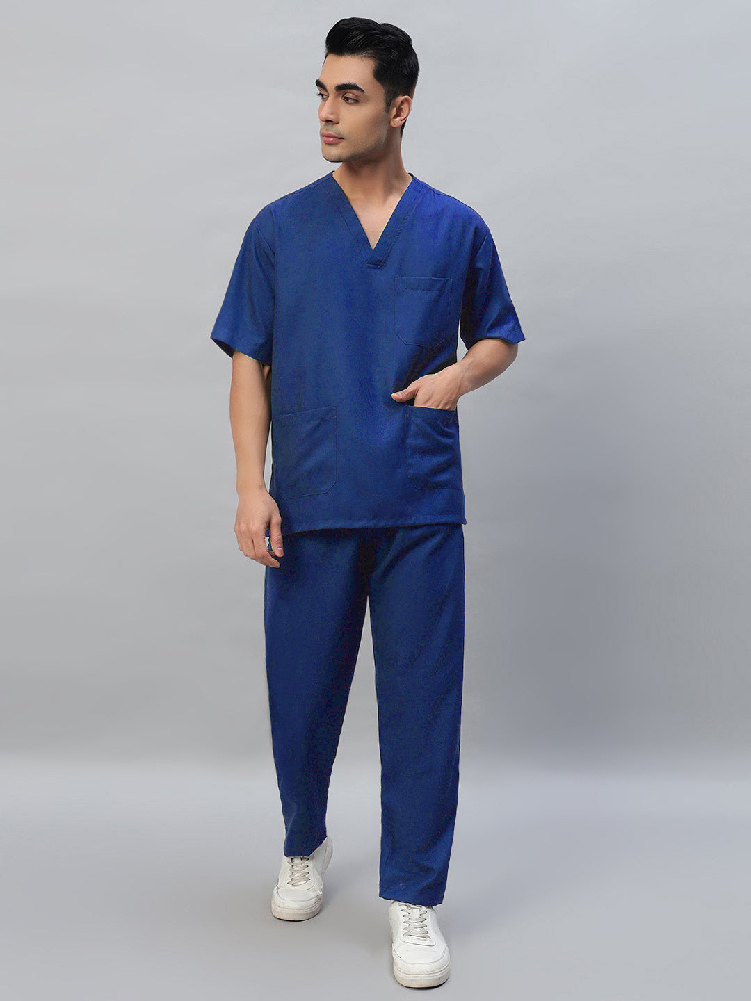 Royal Blue All-Day Half Sleeve Medical Scrubs - Male