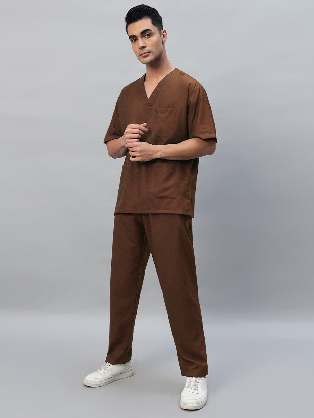 Brown Originals Half Sleeve Medical Scrubs - Male