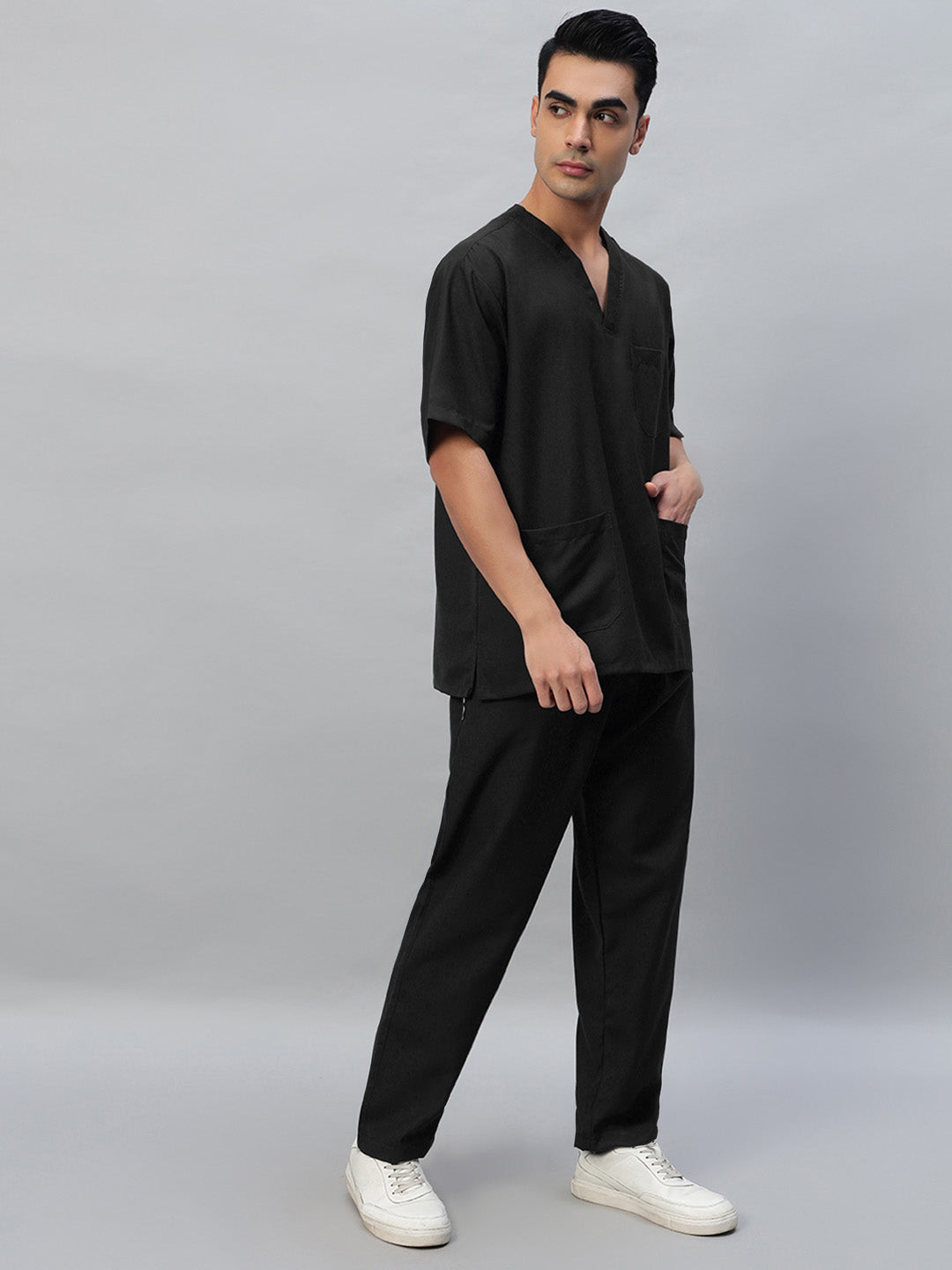 All Star 7 Pockets Half Sleeve Medical Scrubs – Male Black DONOT ORDER