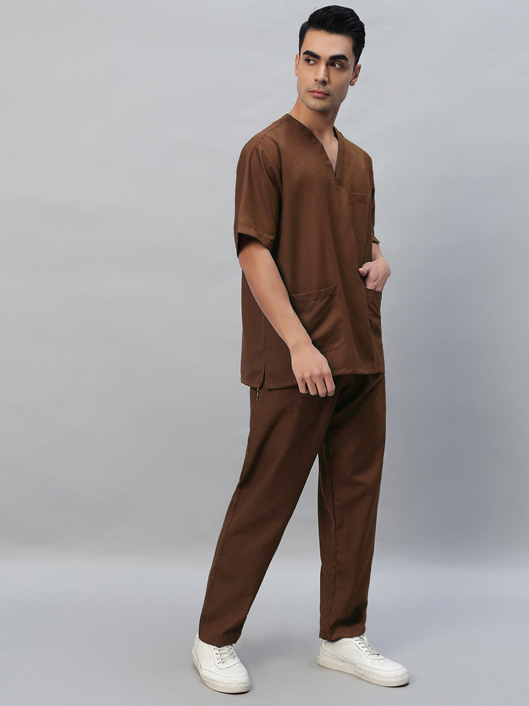 Brown Originals Half Sleeve Medical Scrubs - Male