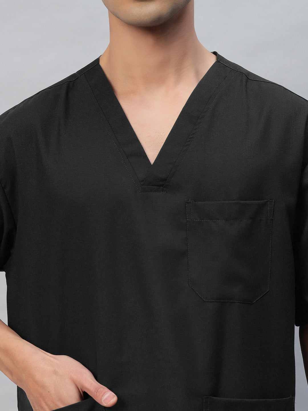 All Star 7 Pockets Half Sleeve Medical Scrubs – Male Black DONOT ORDER