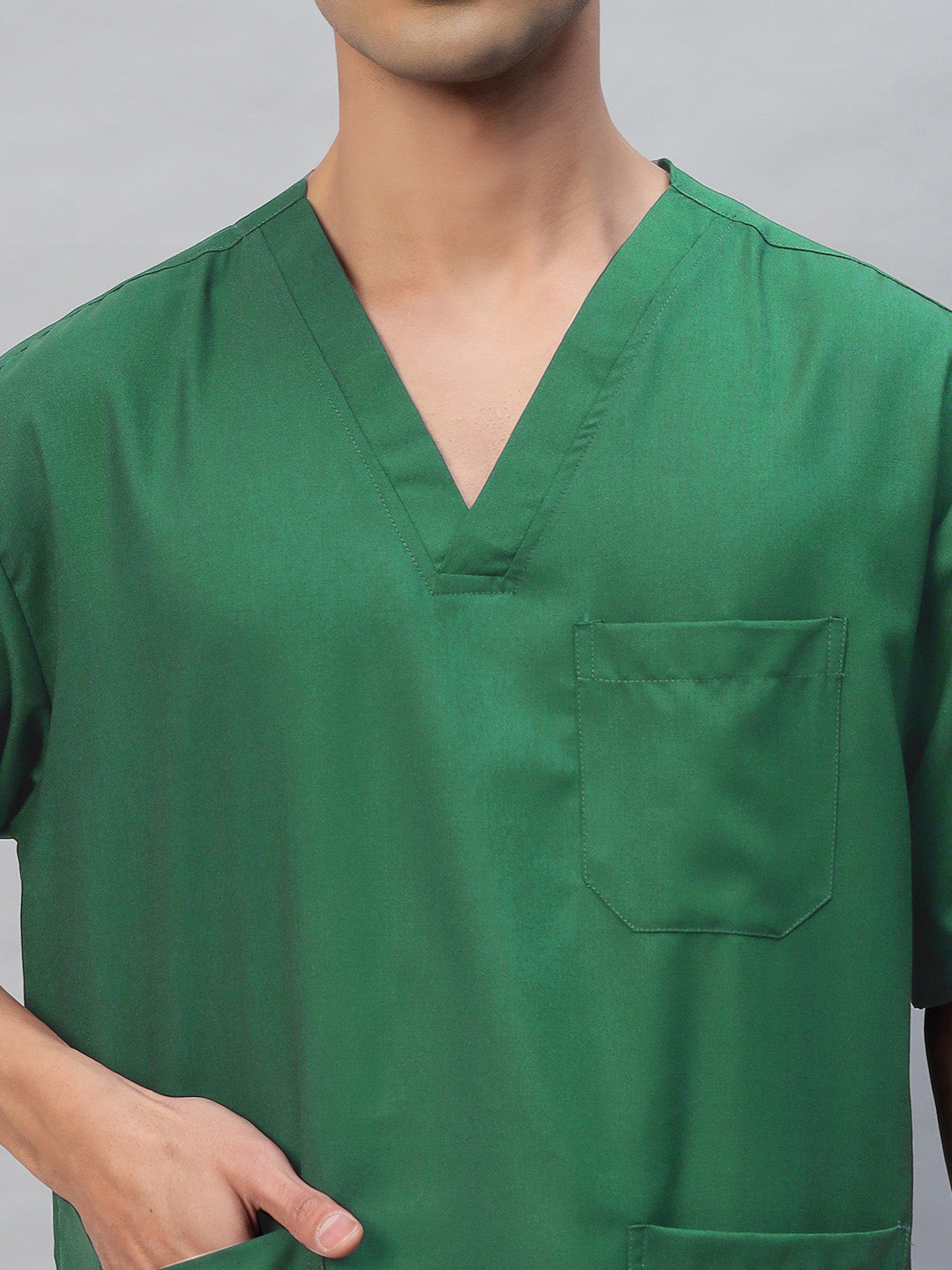 Spinach Green All-Day Half Sleeve Medical Scrubs - Male