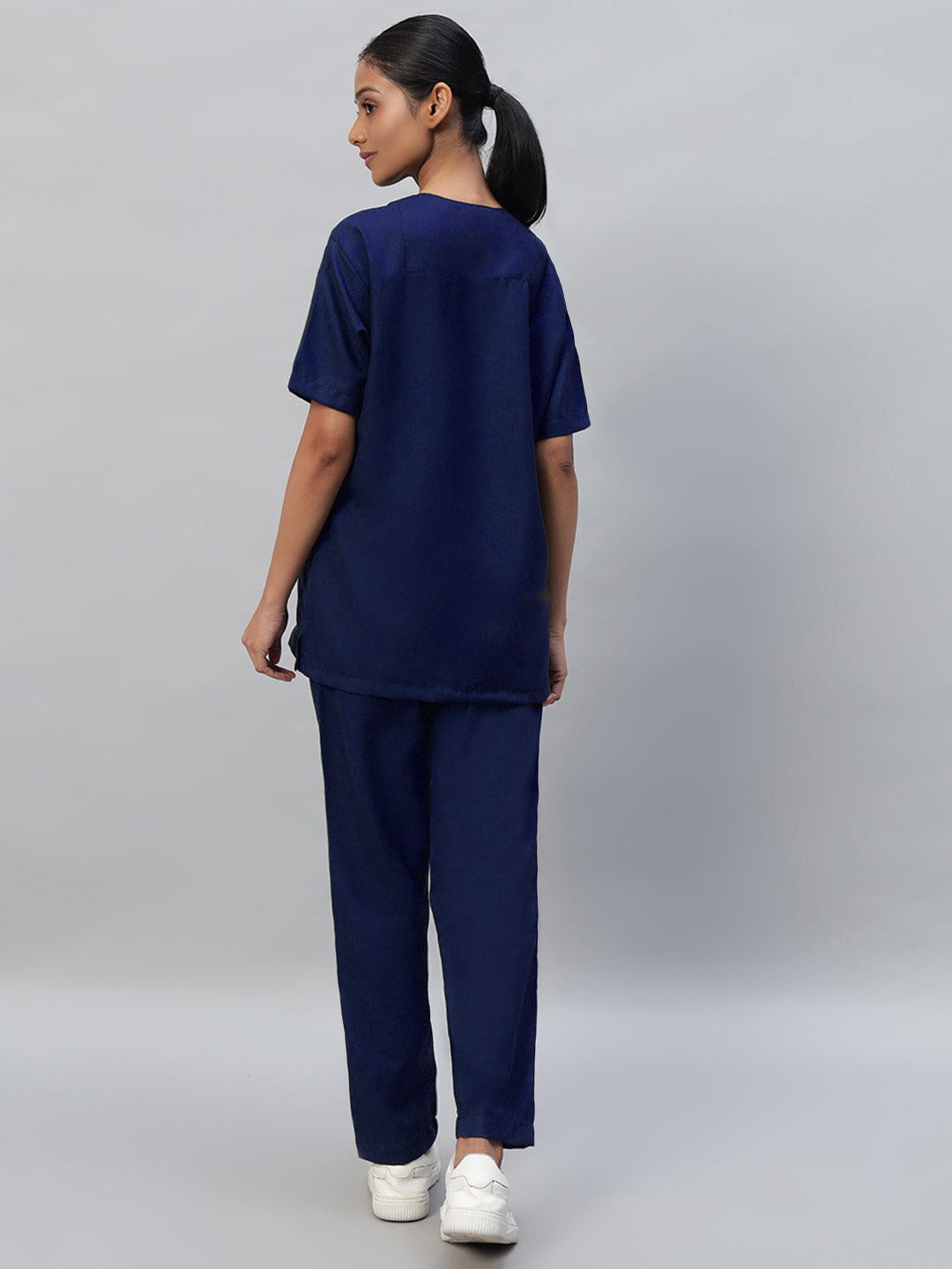 Navy Blue All-Day Half Sleeve Medical Scrubs - Female