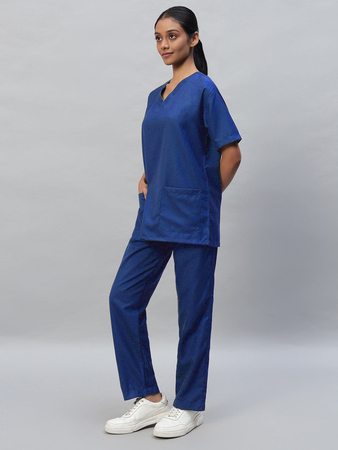 Royal Blue All-Day Half Sleeve Medical Scrubs - Female