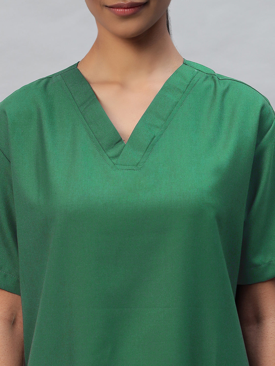 Spinach Green All-Day Half Sleeve Medical Scrubs - Female