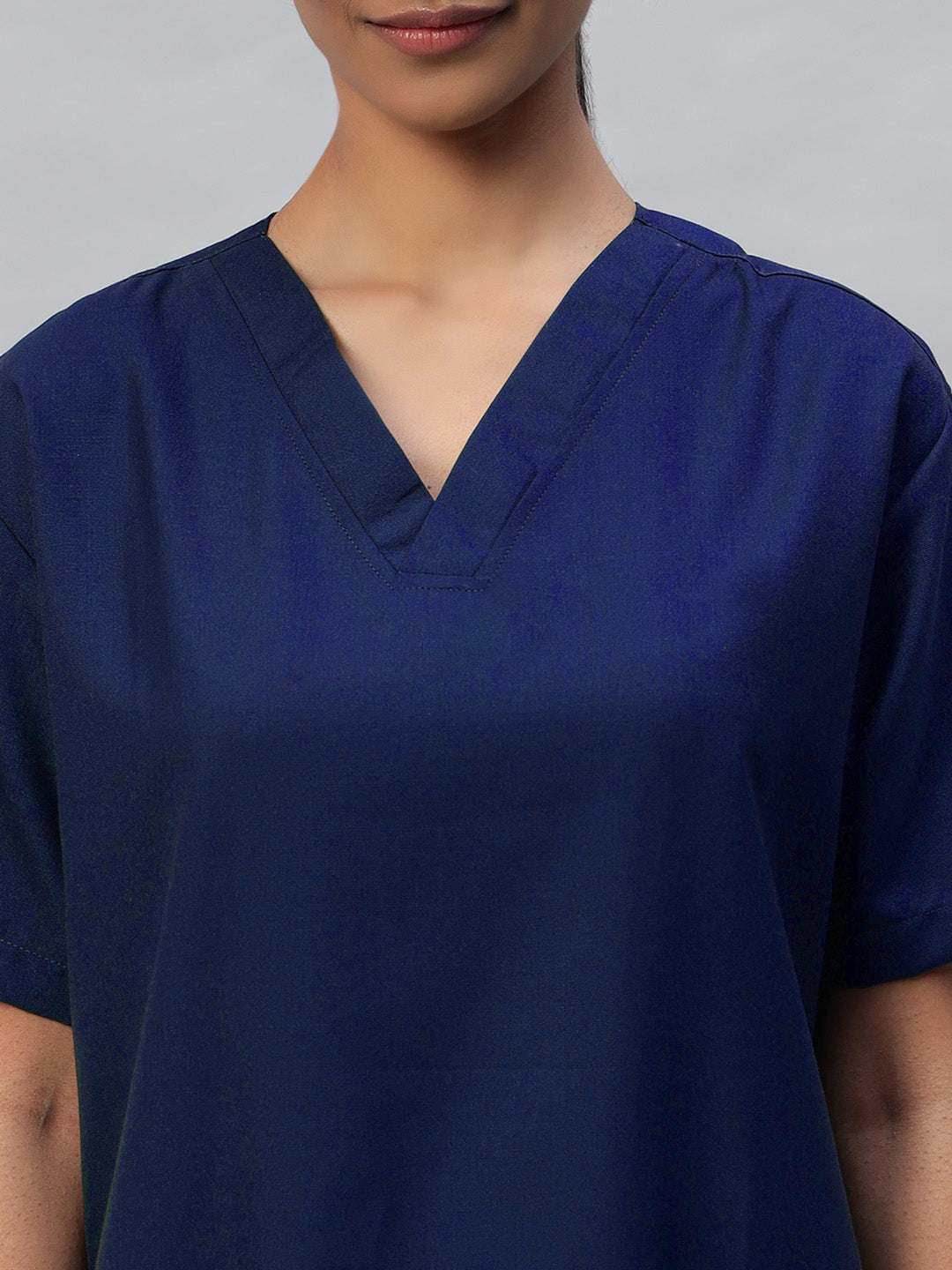 Navy Blue All Star 7 Pockets Half Sleeve Medical Scrubs – Female