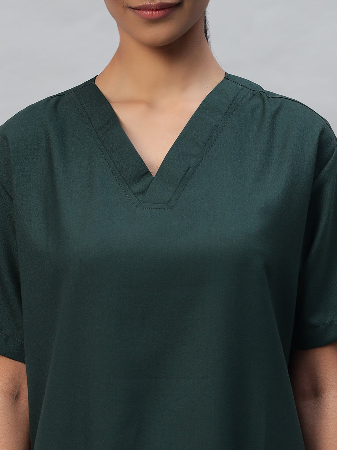 Dark Green All-Day Half Sleeve Medical Scrubs - Female