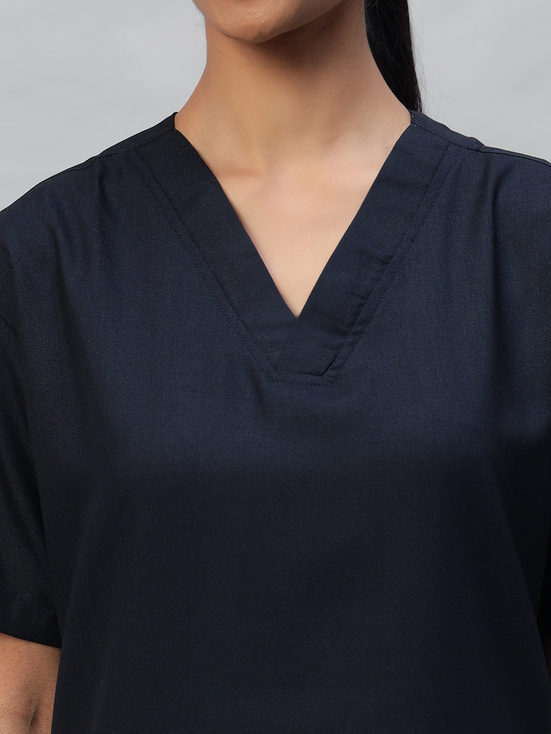 Blue Black Athleisure Stretch Half Sleeve Medical Scrubs – Female