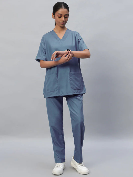 Teal All-Day Half Sleeve Medical Scrubs - Female