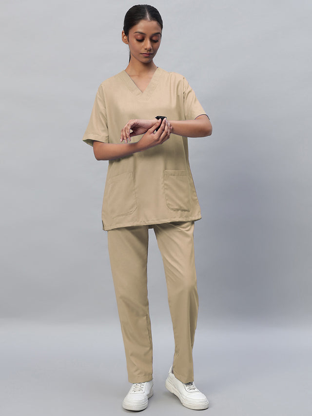 Natural Matte All-Day Half Sleeve Medical Scrubs - Female