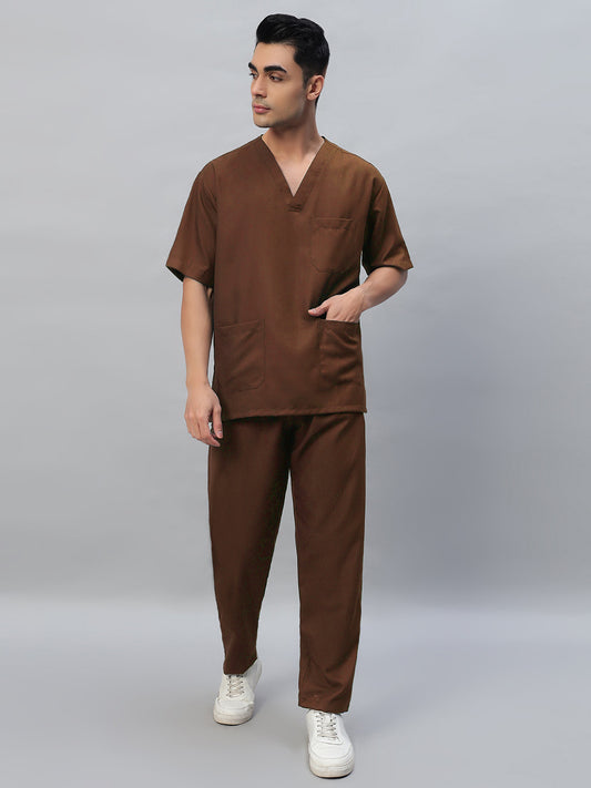 Brown Originals Half Sleeve Medical Scrubs - Male