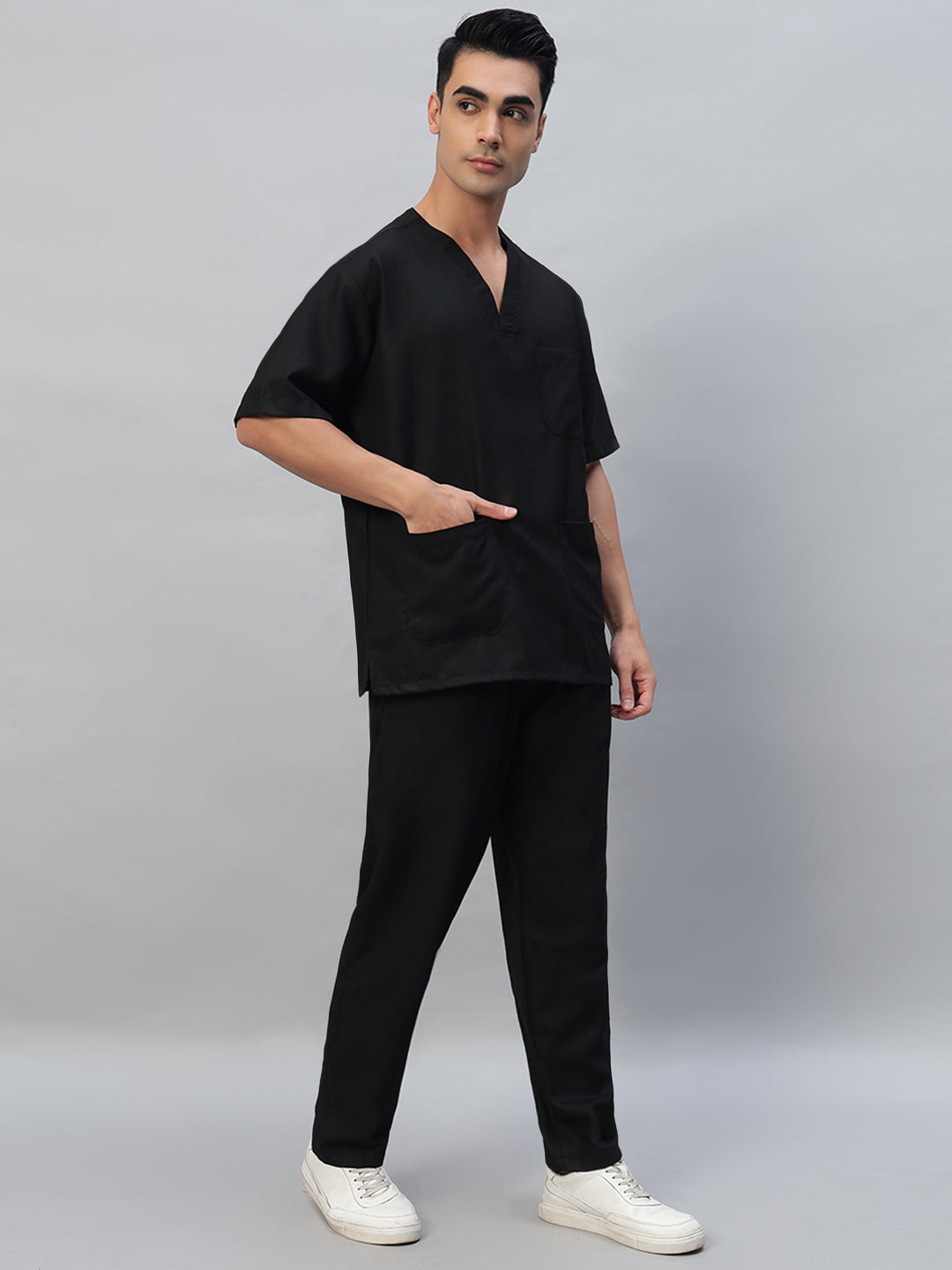 Athleisure Stretch Half Sleeve Medical Scrubs - Male