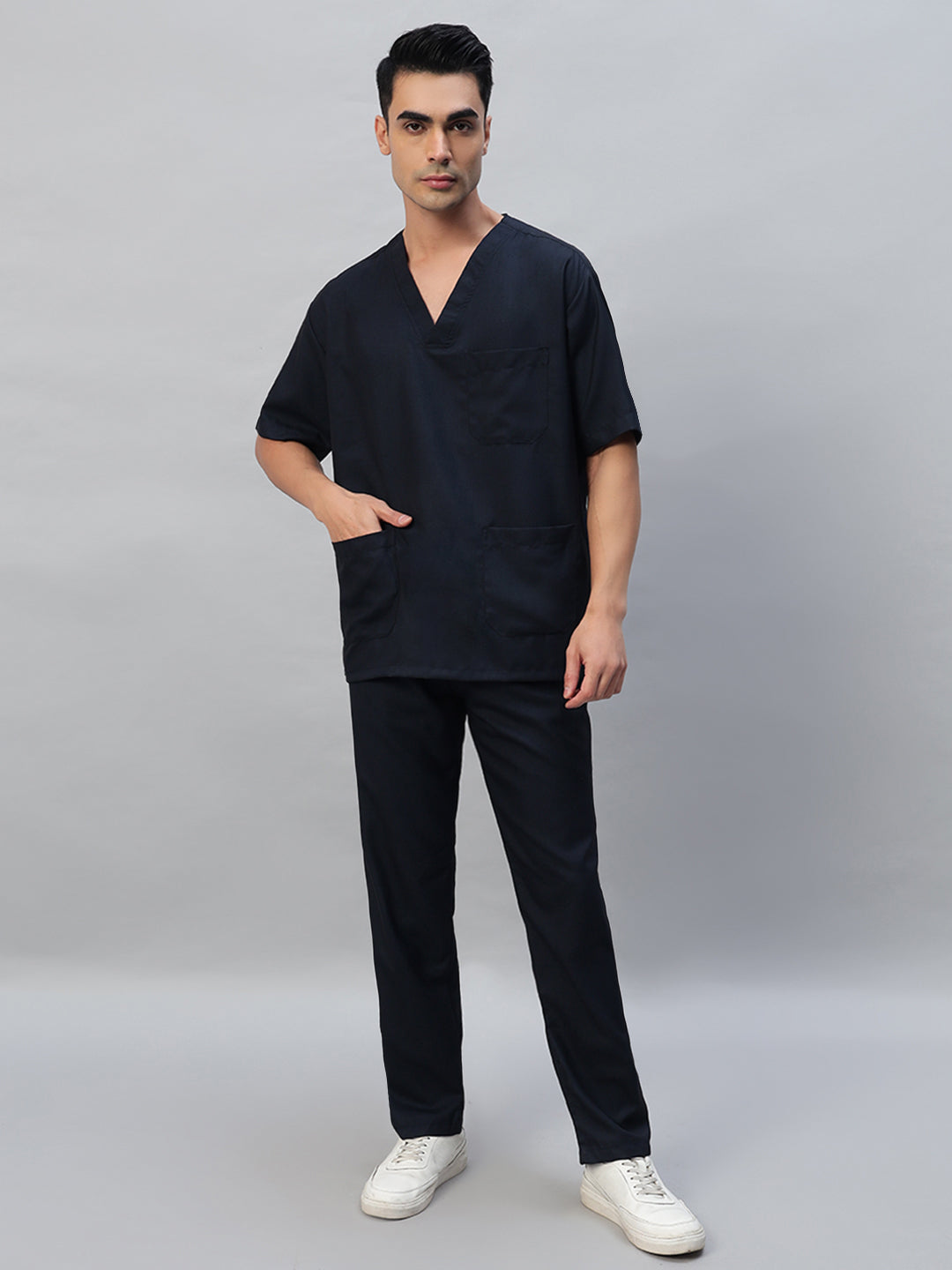 Athleisure Stretch Half Sleeve Medical Scrubs - Male