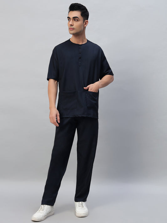 All-Day Half Sleeve Round Neck 3 Buttons Medical Scrubs - Male