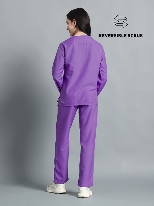 Violet Reversible Full Sleeve Medical Scrubs - Female