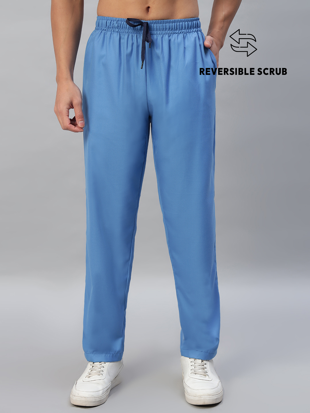 Sky Blue Reversible Half Sleeve Medical Scrubs - Male