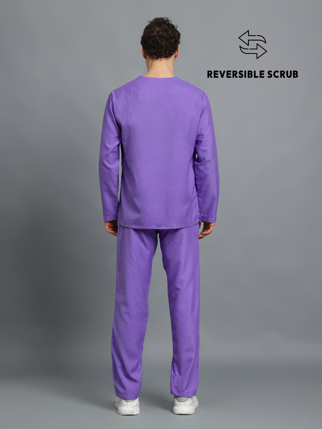 Violet Reversible Full Sleeve Medical Scrubs - Male