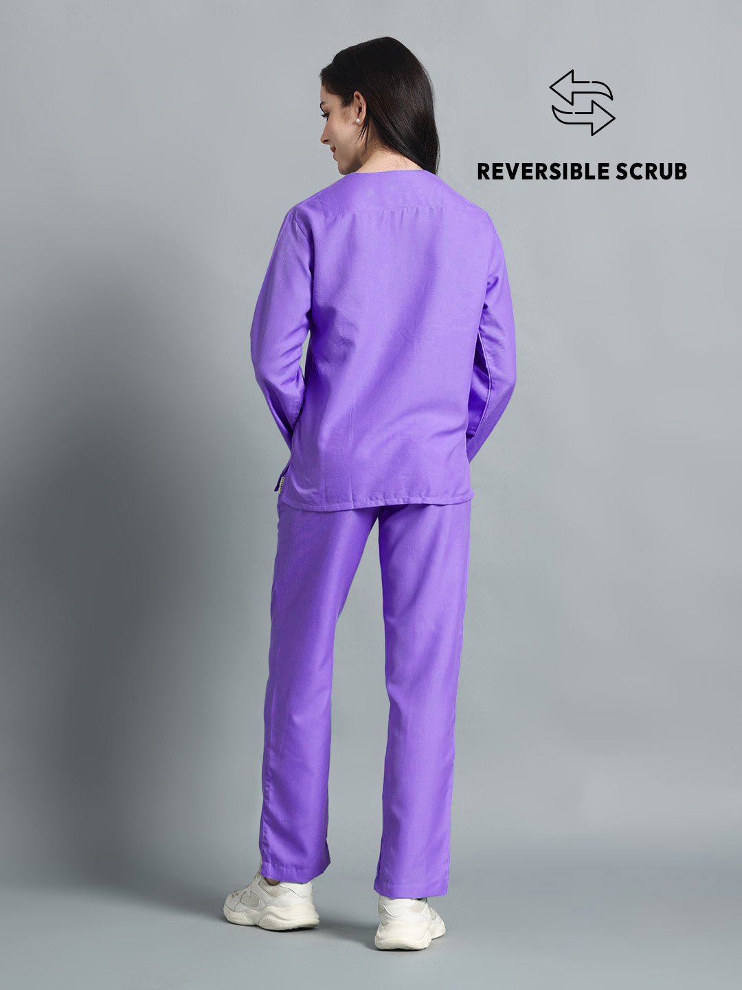 Violet Reversible Full Sleeve Medical Scrubs - Female