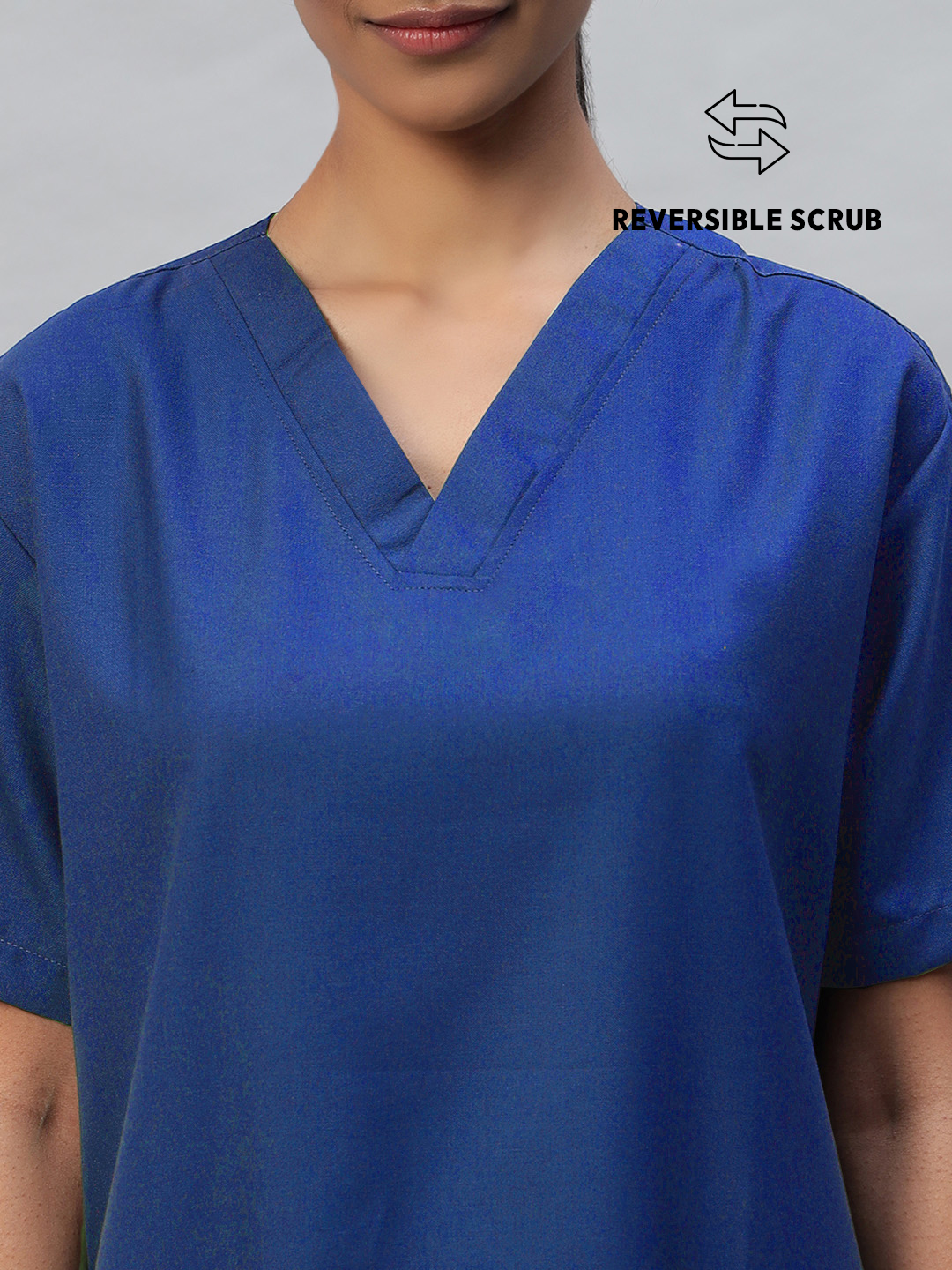 Royal Blue Reversible Half Sleeve Medical Scrubs - Female