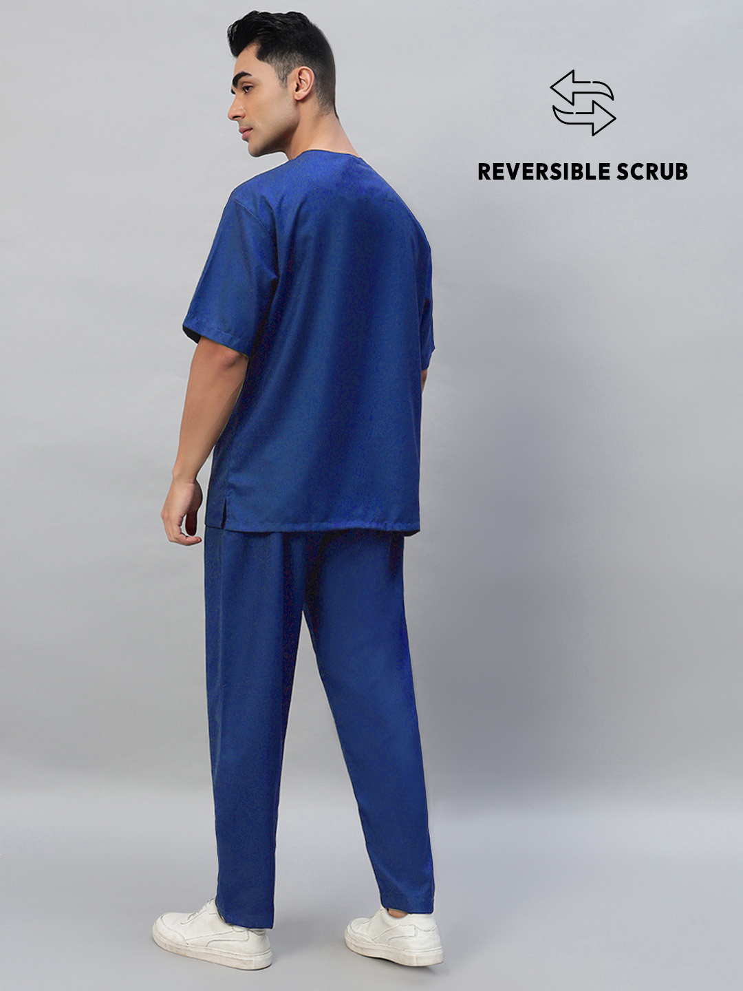 Royal Blue Reversible Half Sleeve Medical Scrubs - Male