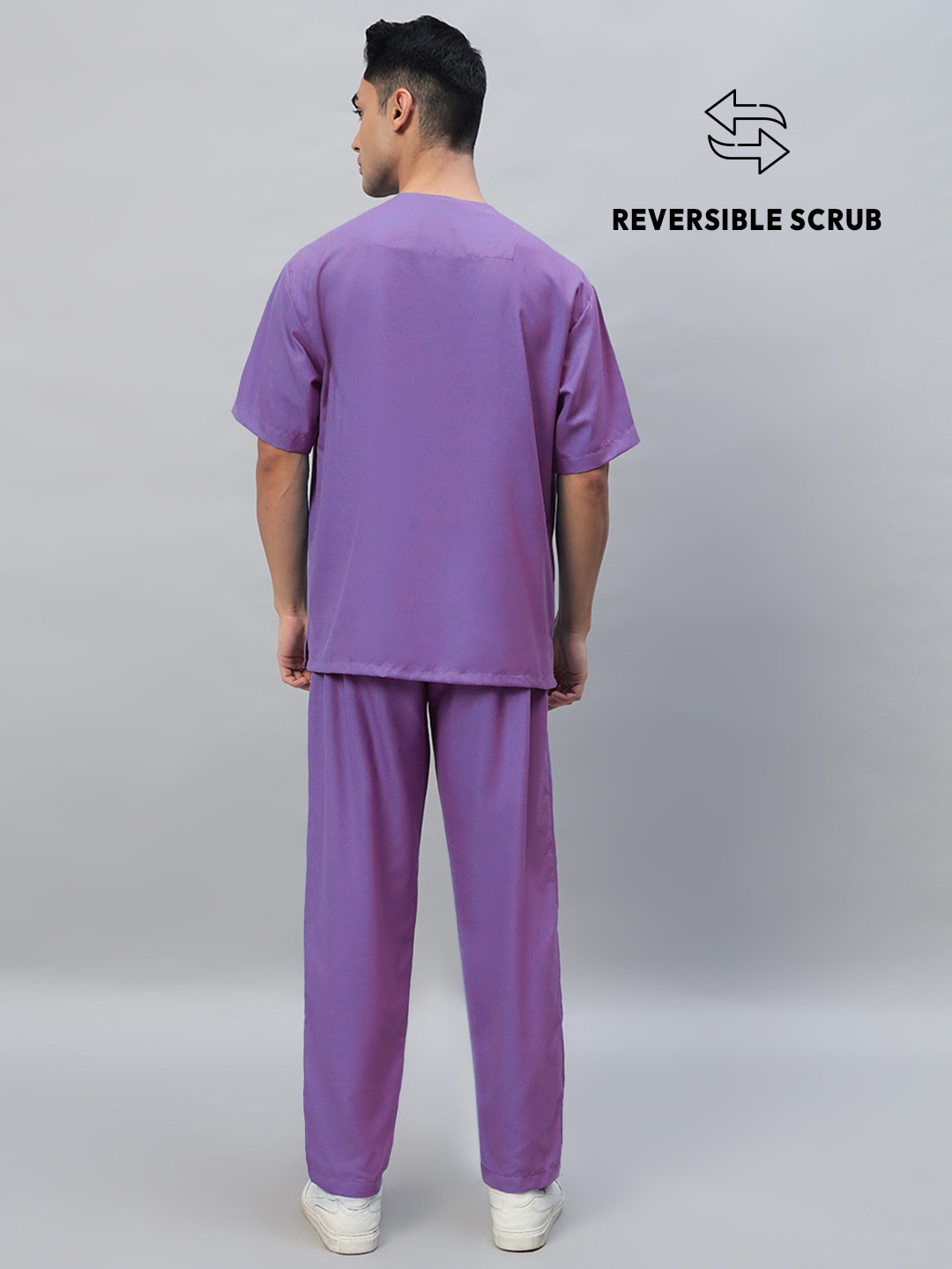 Violet Reversible Half Sleeve Medical Scrubs - Male