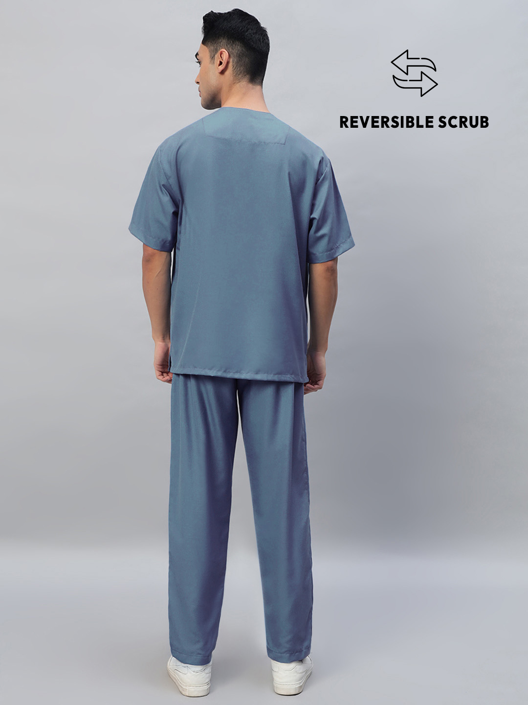 Teal Reversible Half Sleeve Medical Scrubs - Male