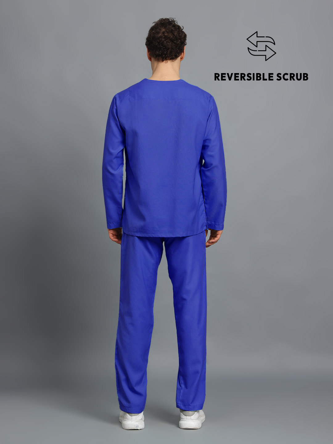 Royal Blue Reversible Full Sleeve Medical Scrubs - Male