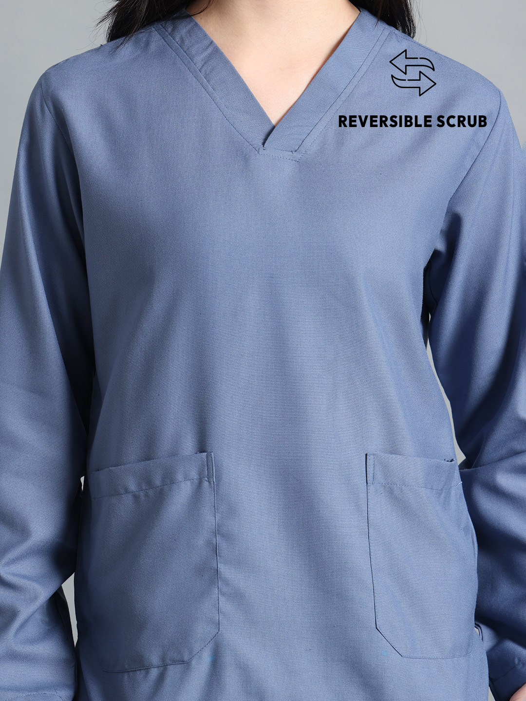 Teal Reversible Full Sleeve Medical Scrubs - Female