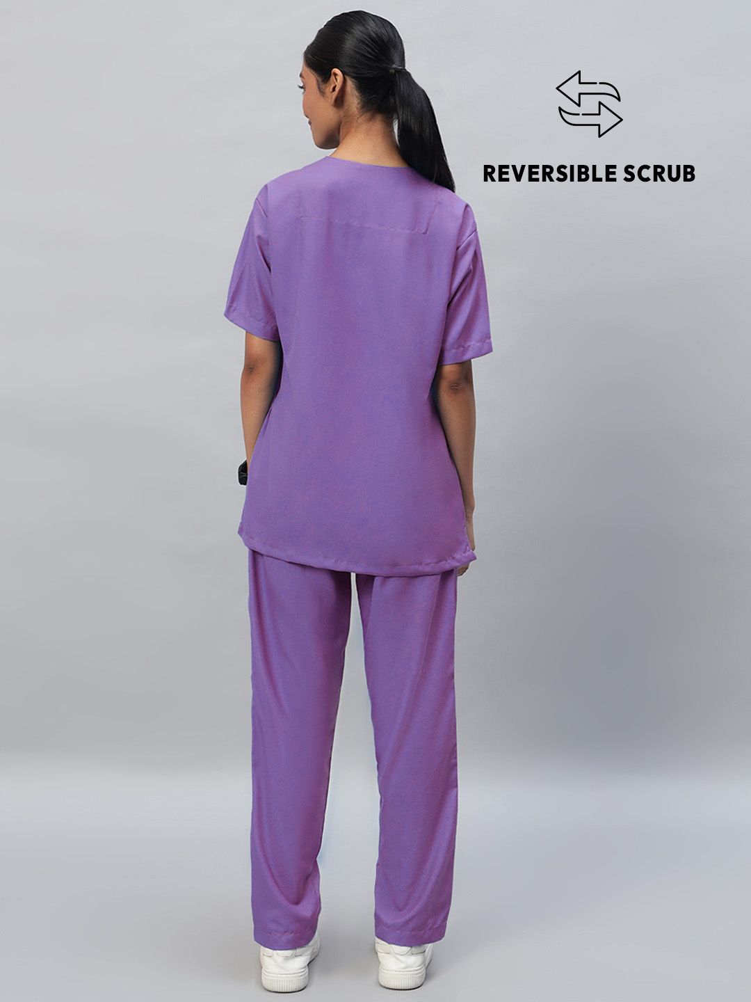 Violet Reversible Half Sleeve Medical Scrubs - Female