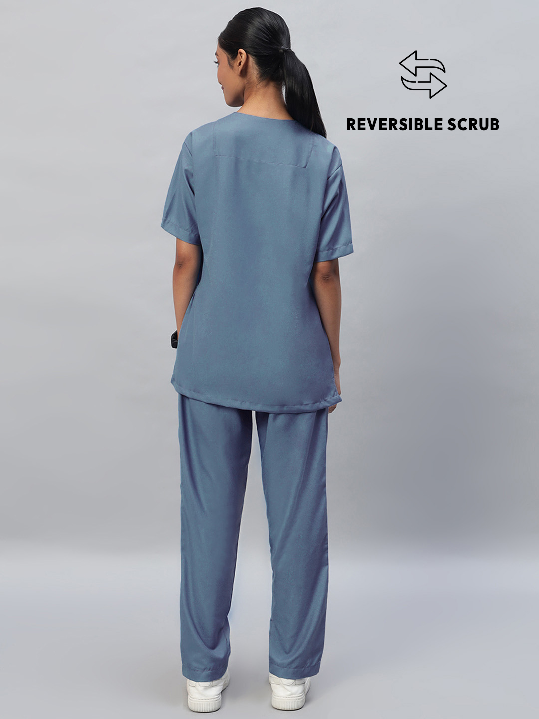 Teal Reversible Half Sleeve Medical Scrubs - Female