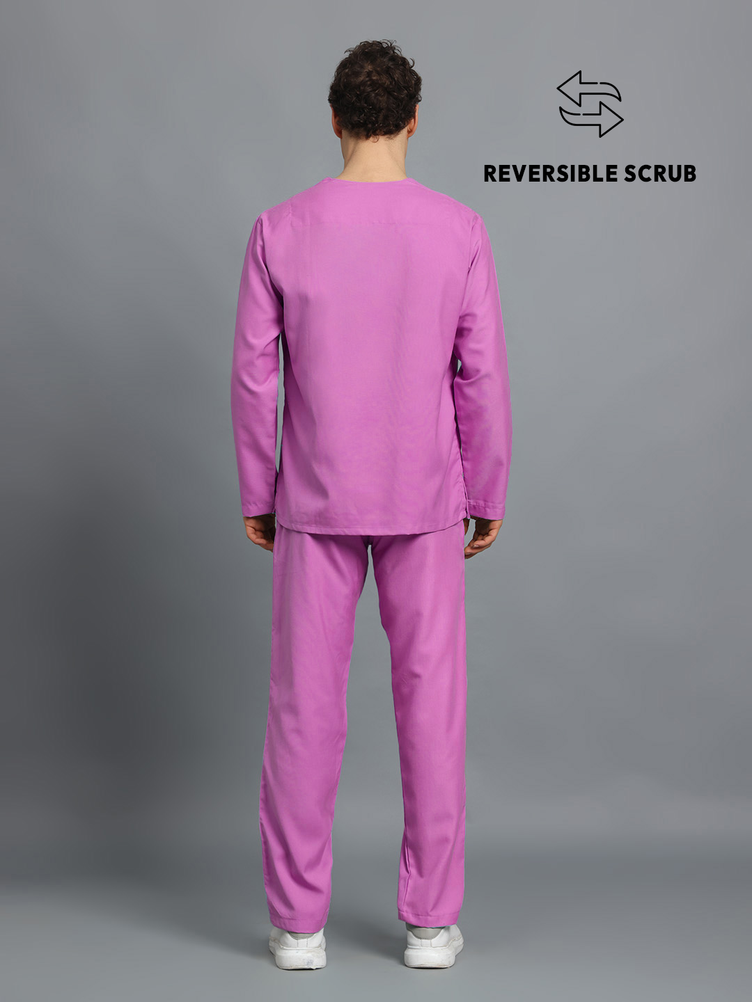 Pink Reversible Full Sleeve Medical Scrubs - Male