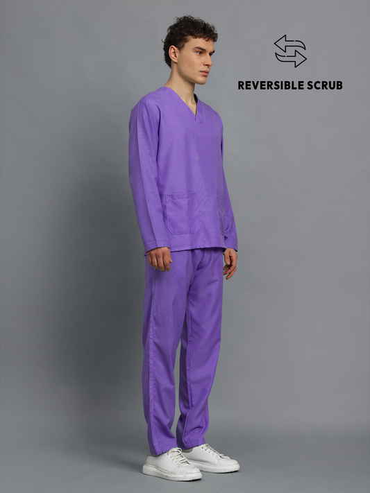 Violet Reversible Full Sleeve Medical Scrubs - Male