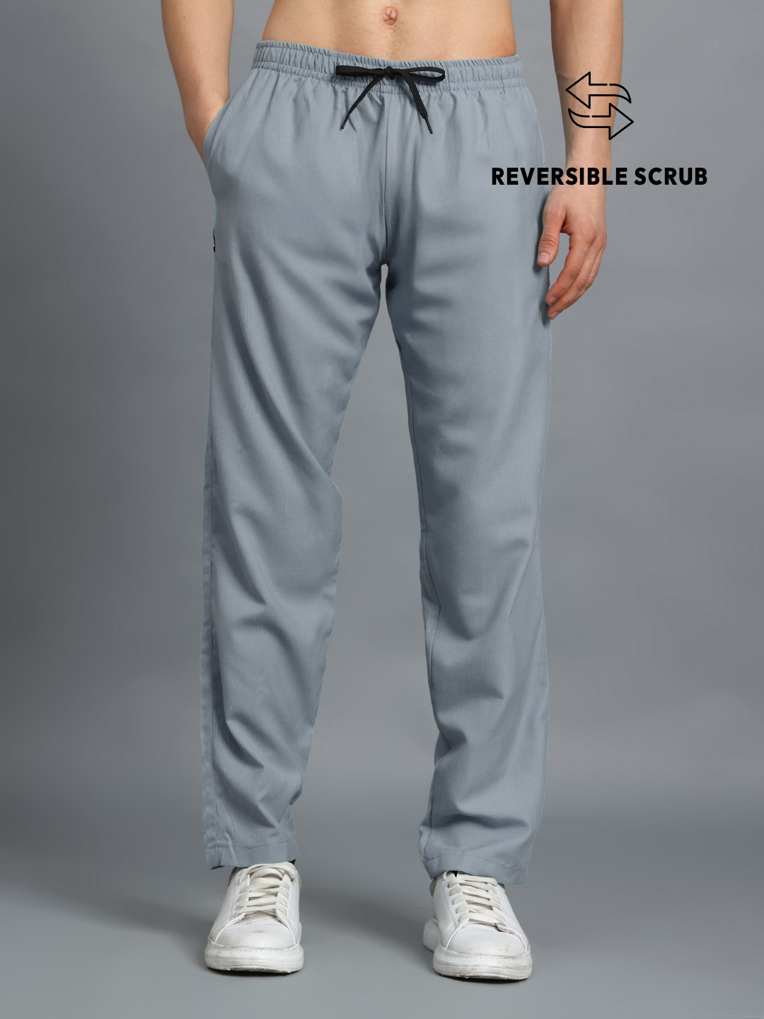 Grey Reversible Full Sleeve Medical Scrubs - Male