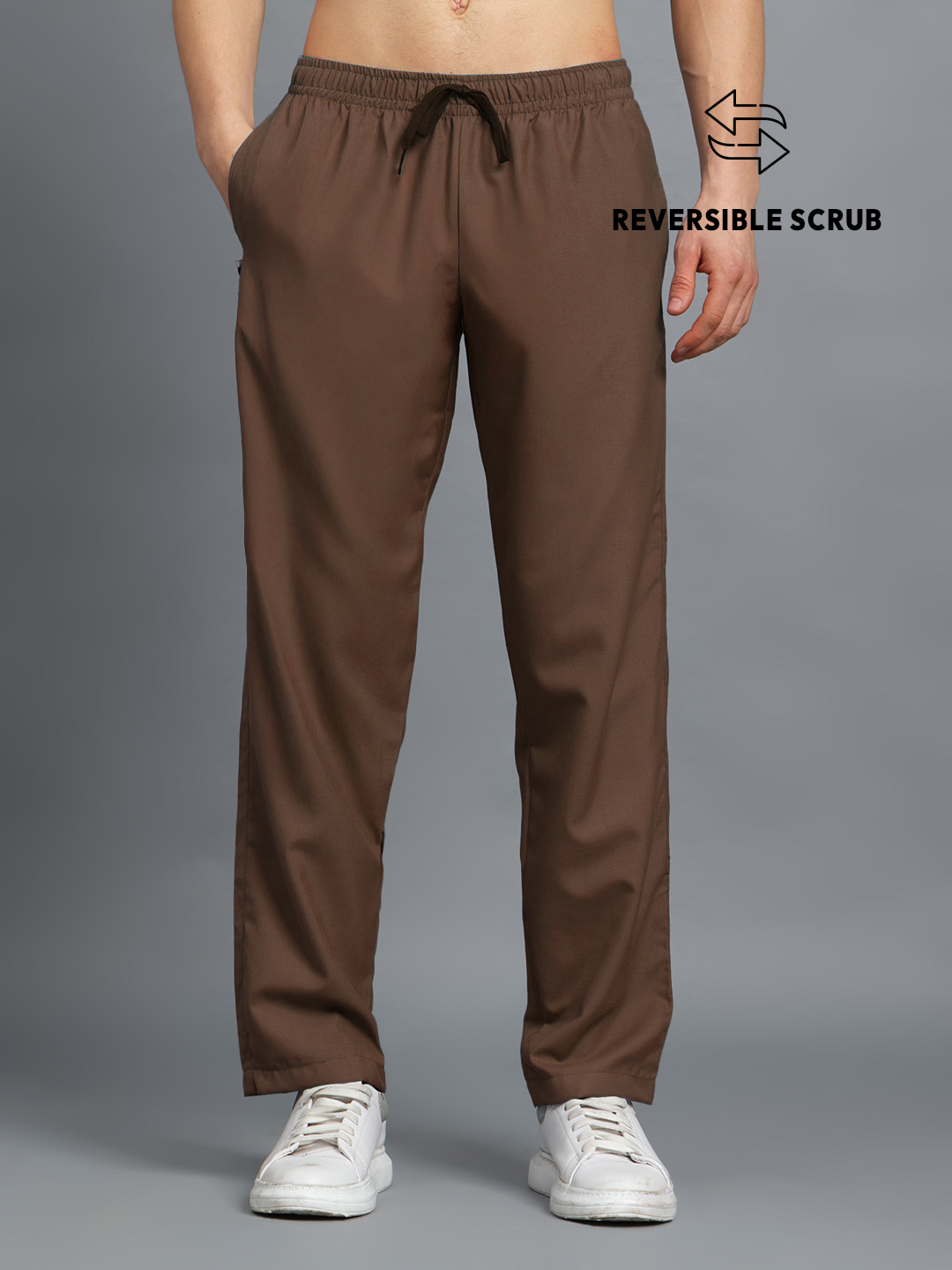 Brown Reversible Full Sleeve Medical Scrubs - Male