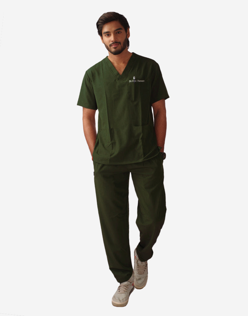 Athleisure Stretch Half Sleeve Medical Scrubs Male